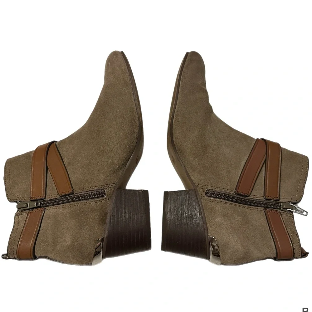 COACH Pauline Slate Gray Suede Leather Booties (Size 7) - Picture 6 of 12